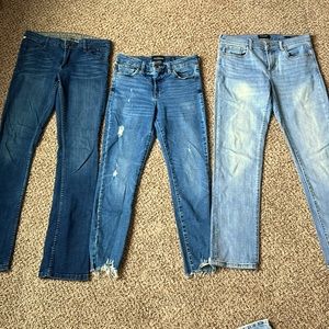 3 pairs of jeans $30 Harley Davidson, Lucky, Banana Republic